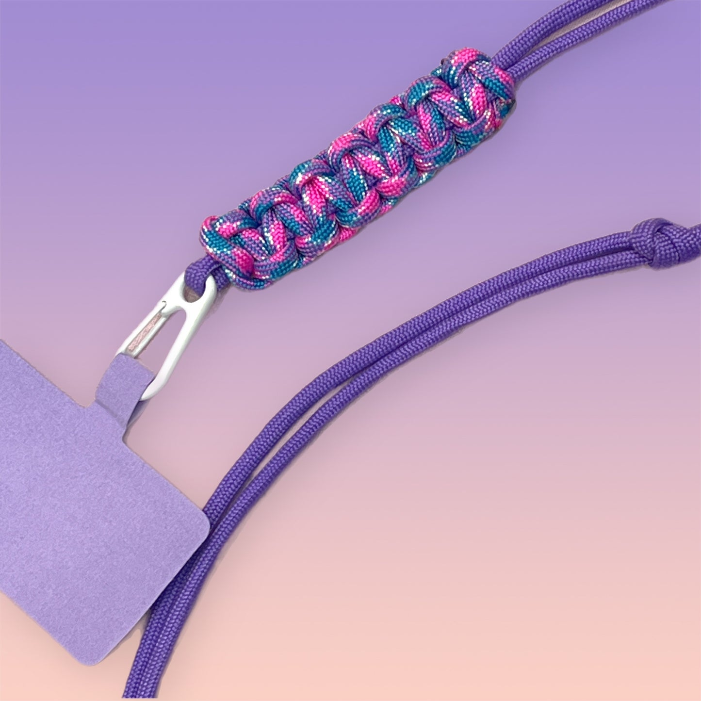 Cord Phone strap lanyard adjustable purple