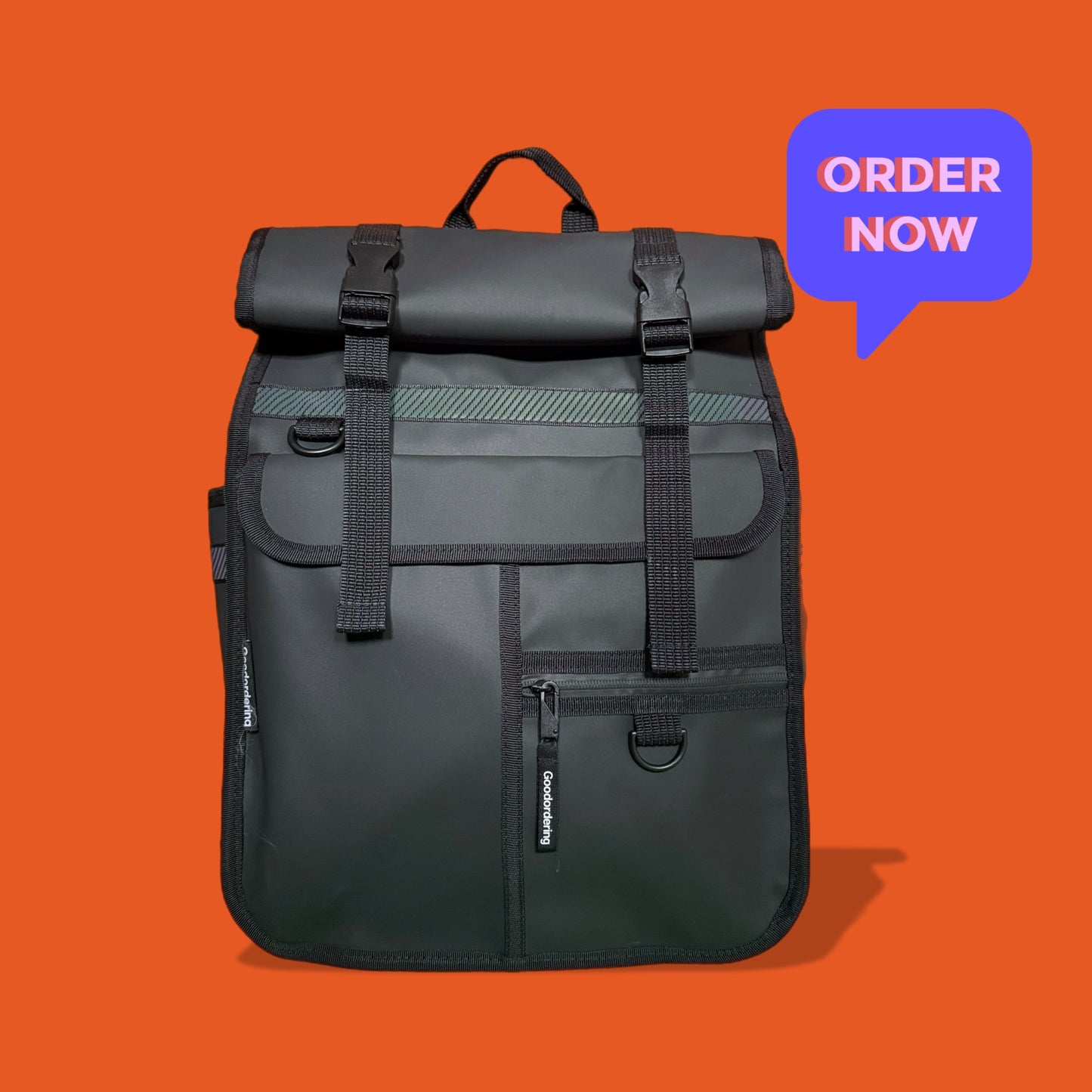 ECO Monochrome Rolltop Backpack Pannier Black 3.0 (pre order)