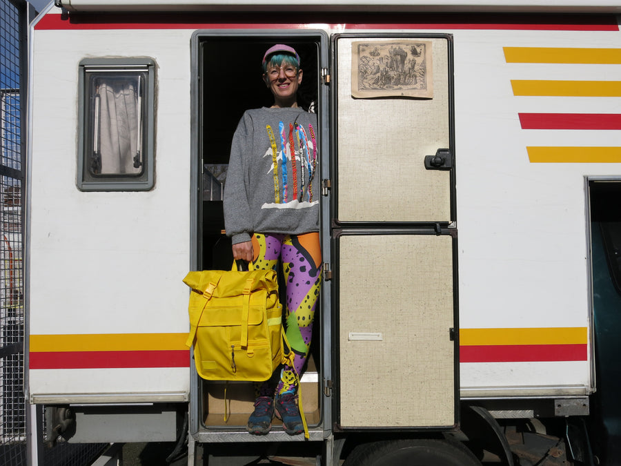 My friend Kirsti in her caravan soon to be off on another adventure with her