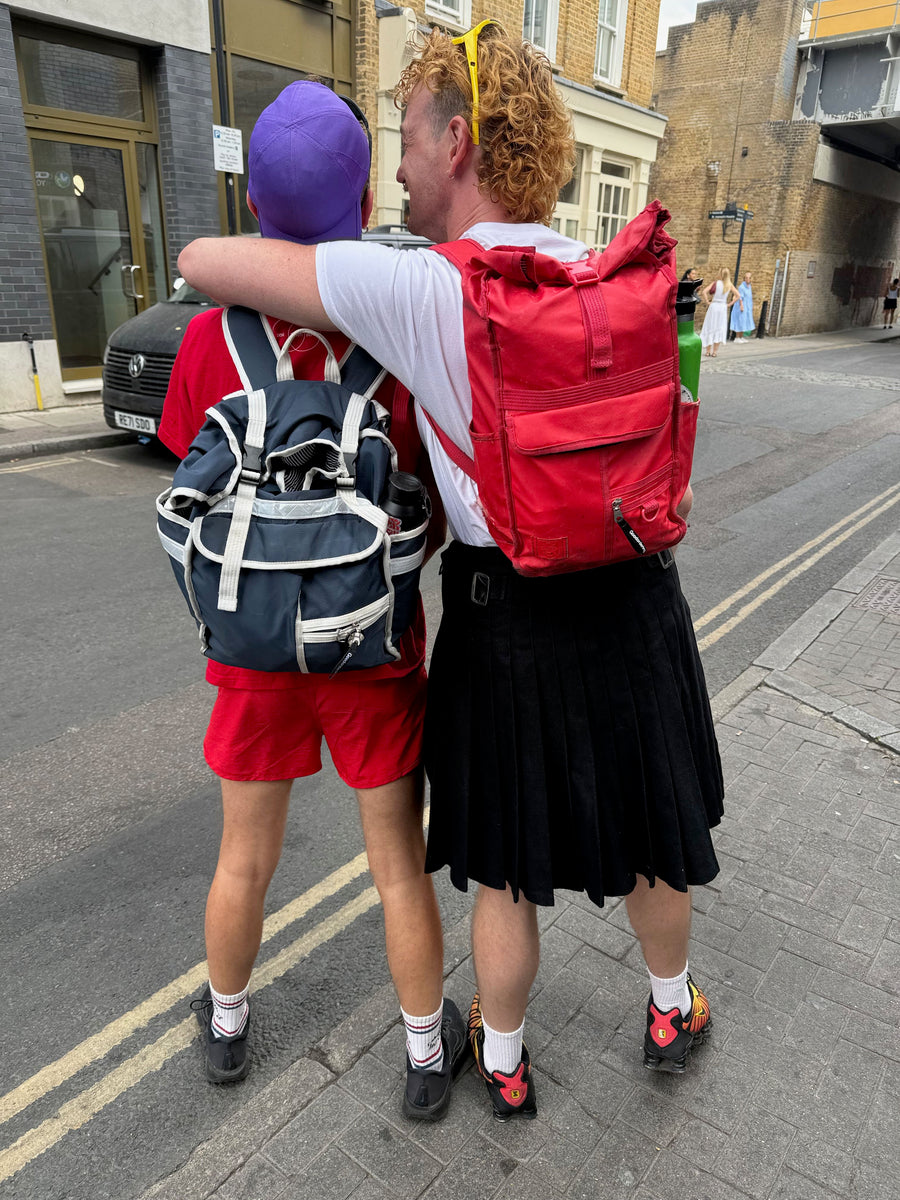 A very cute couple spotted in Hoxton both wearing Goodordering backpacks