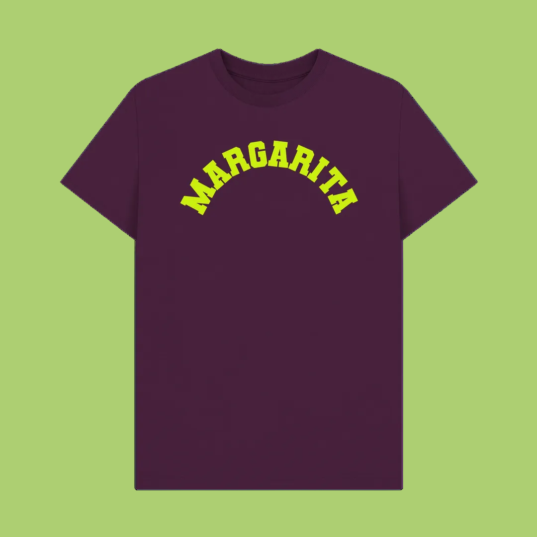 Purple Margarita cocktail varsity t-shirt unisex