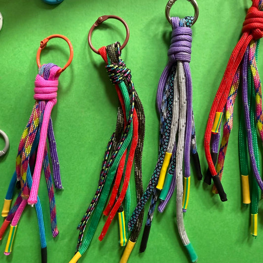 Upcycled paracord offcut keyring made from leftover scraps