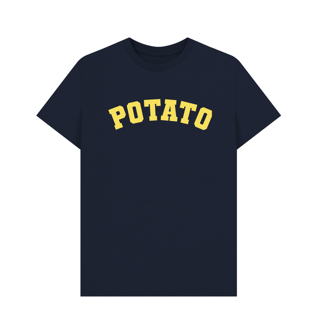 Navy Blue Potato varsity t-shirt