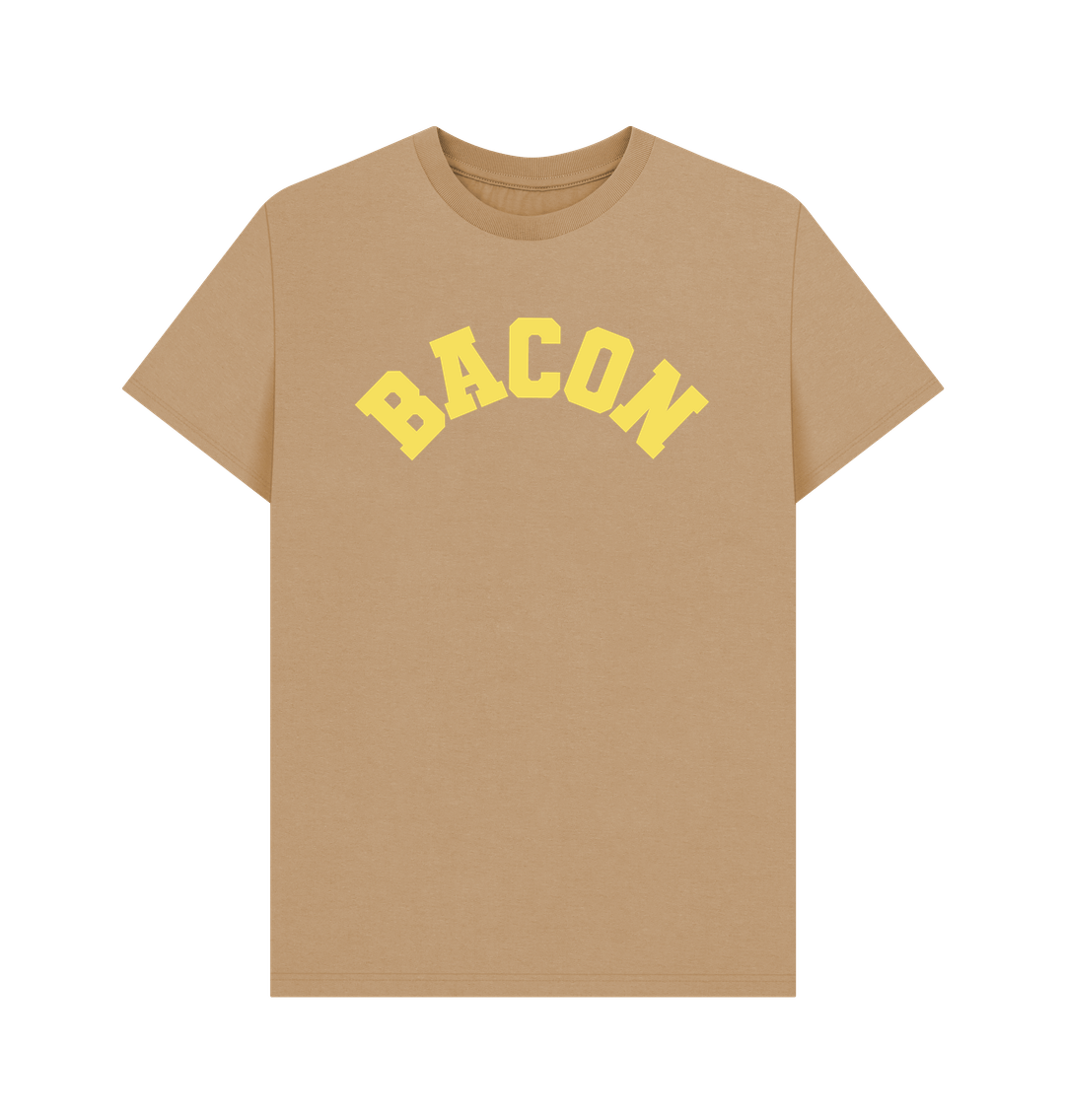 Sand Bacon Varsity Unisex Organic Cotton T-shirt