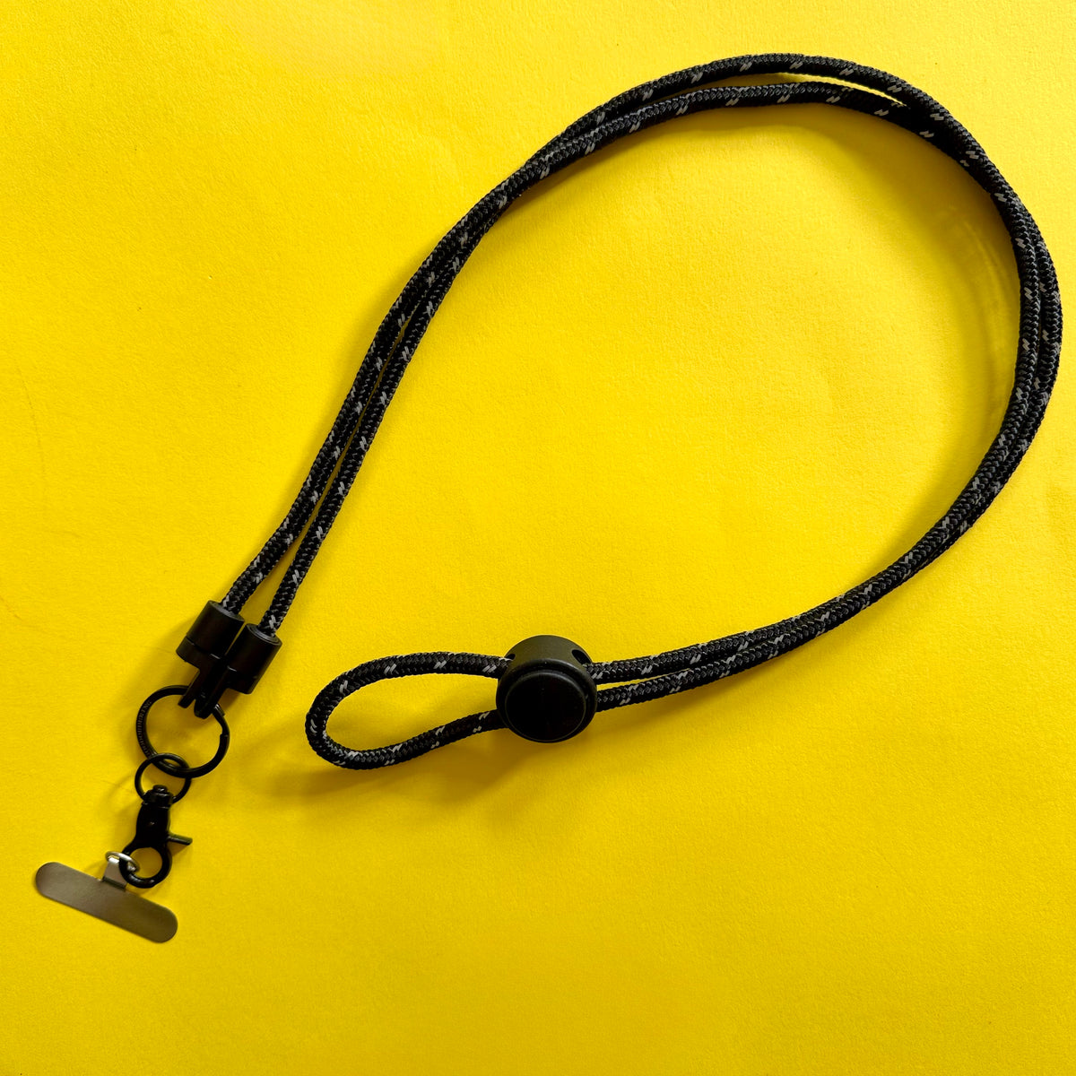 Black reflective 6mm Cord Phone Strap Lanyard