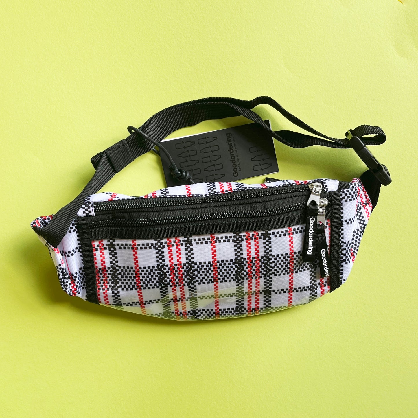 Goodordering tartan checked plaid bum bag anti-theft 