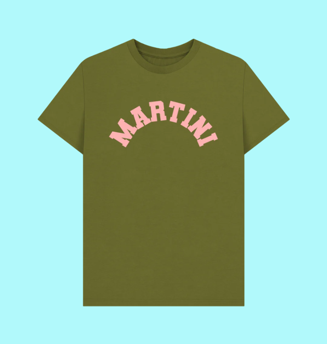 Moss Green Martini Varsity T-shirt Unisex