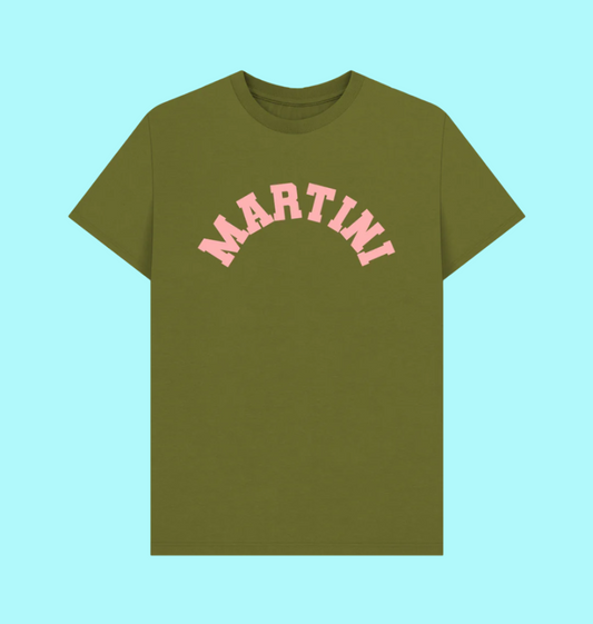 Moss Green Martini Varsity T-shirt Unisex