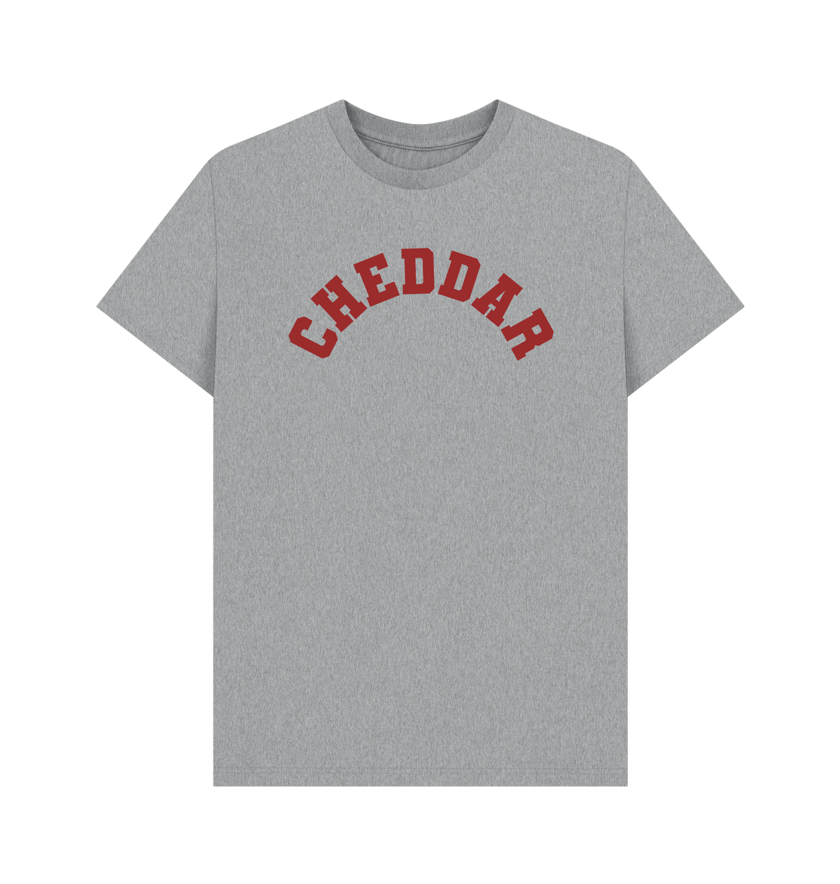 Athletic Grey Printed T-shirt Front cheddar cheese varsity tshirt goodordering foodie