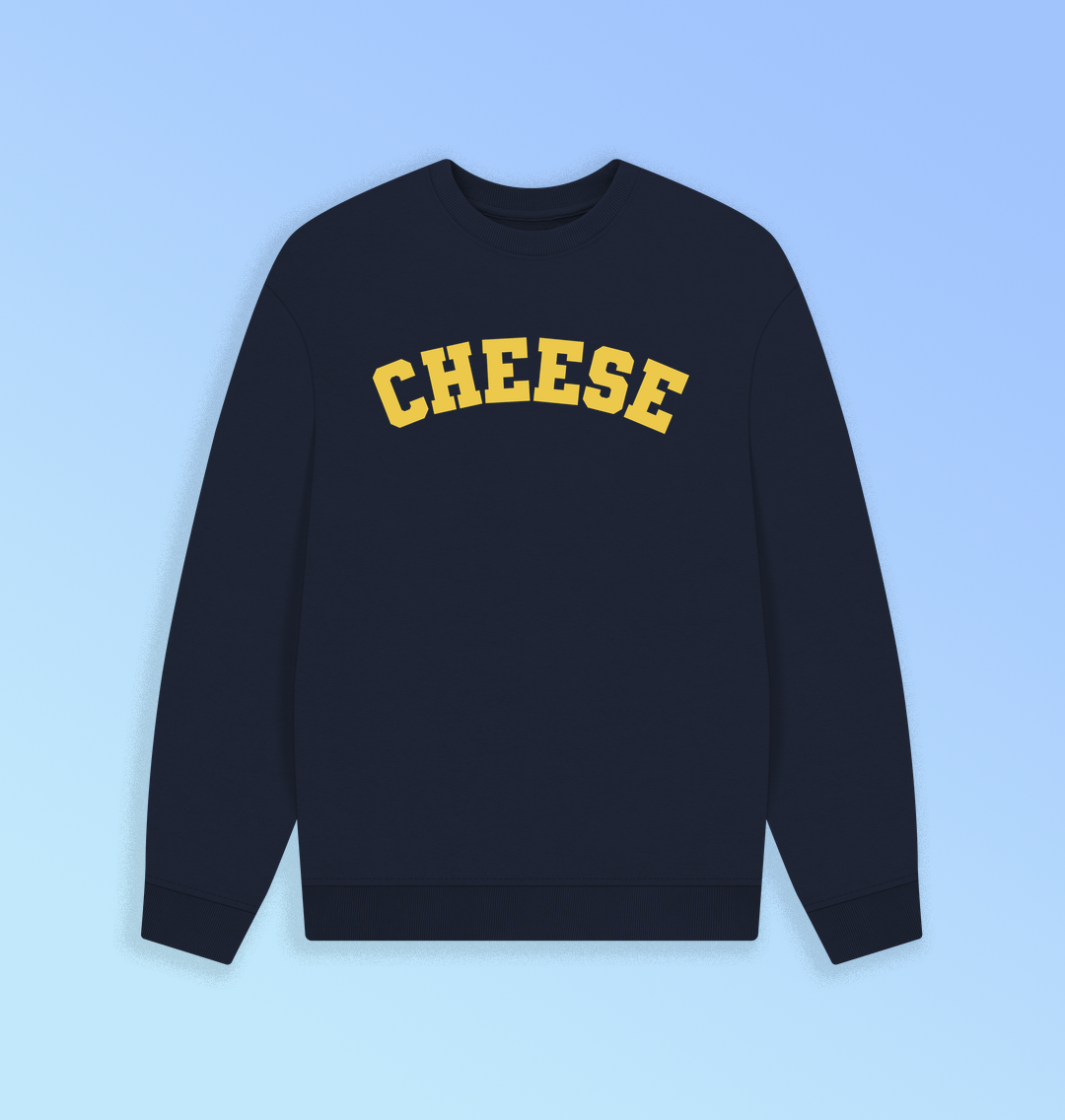 Cheese Sweatshirt - Goodordering cheese_sweatshirt varsity hoodie goodordering navy blue and yellow 