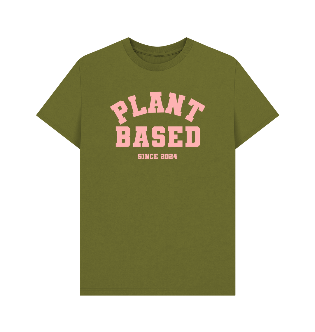 Moss Green Plant based varsity unisex t-shirt