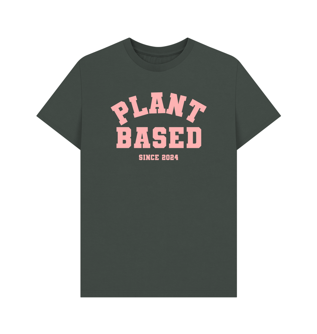 Dark Grey Plant based varsity unisex t-shirt