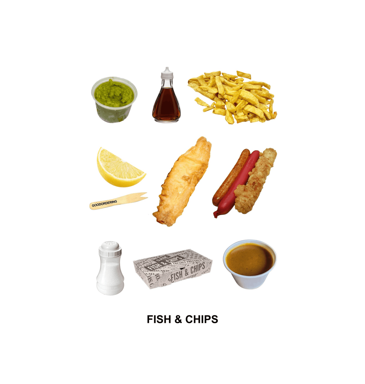 deconstructed fish and chips a3 art print