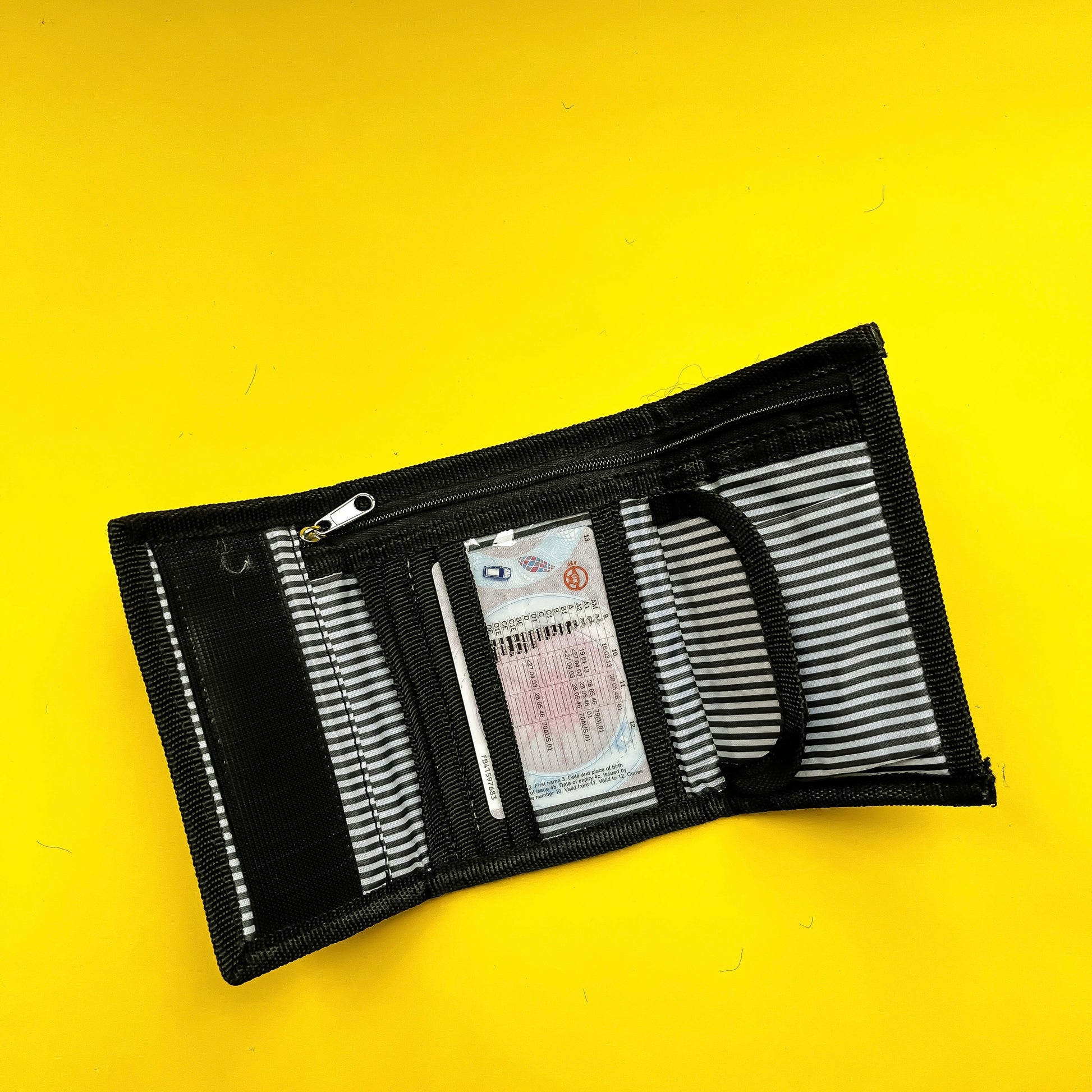 matt black velcro wallet with zip compartments Goodordering