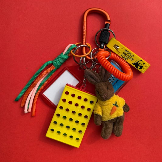 rabbit vintage keyring charm bunch with carabiner
