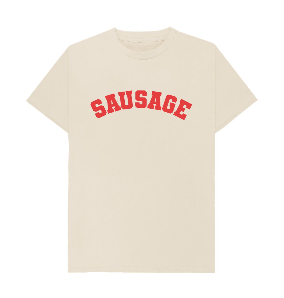 Oat Sausage Varsity T-shirt sausage varsity tshirt goodordering foodie tshirt humour funny tshirt