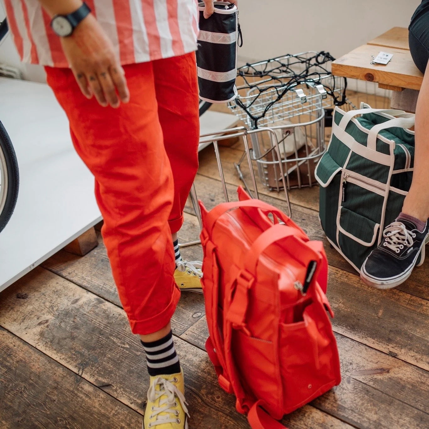 Monochrome Market Shopper Pannier Red