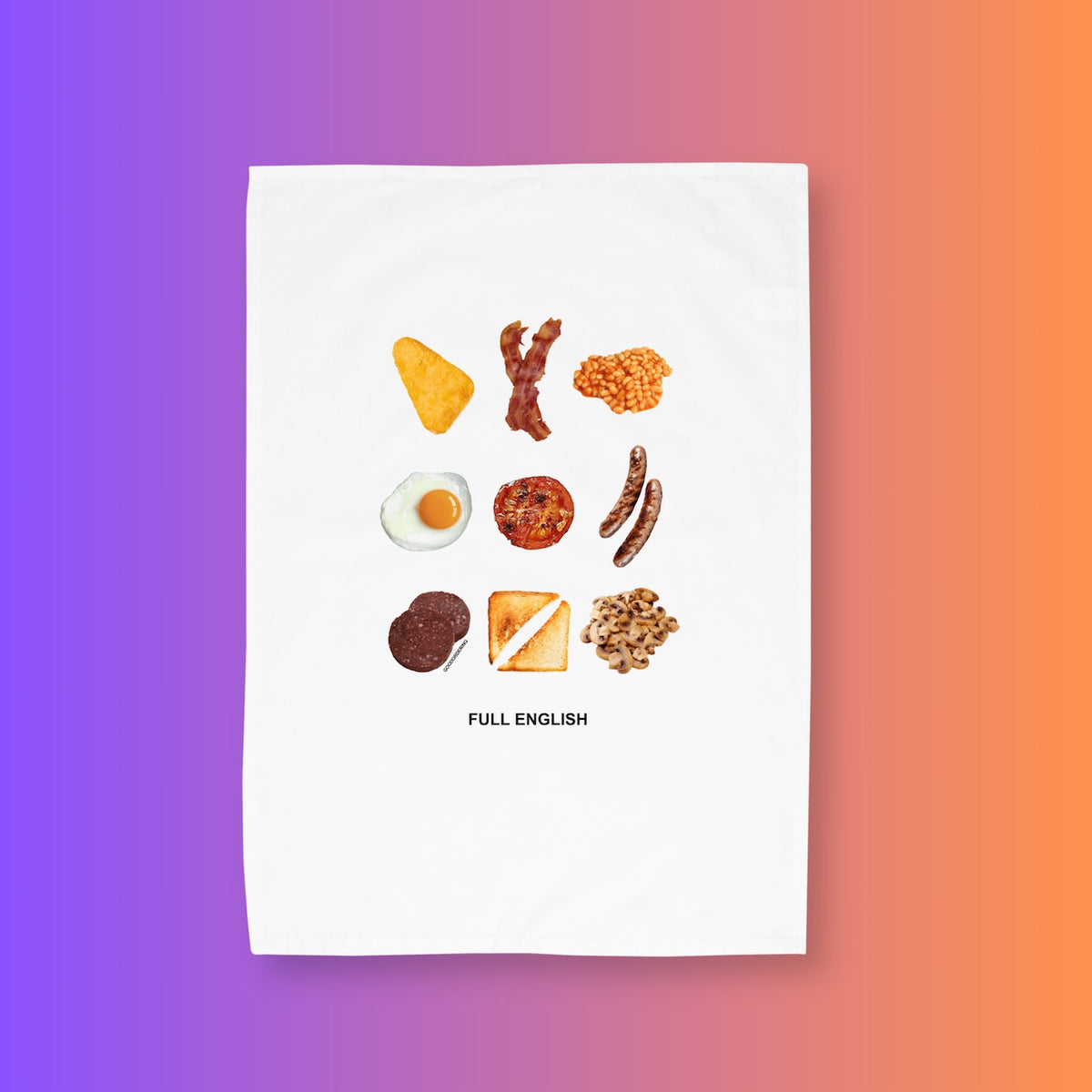 Full English organic cotton Tea Towel