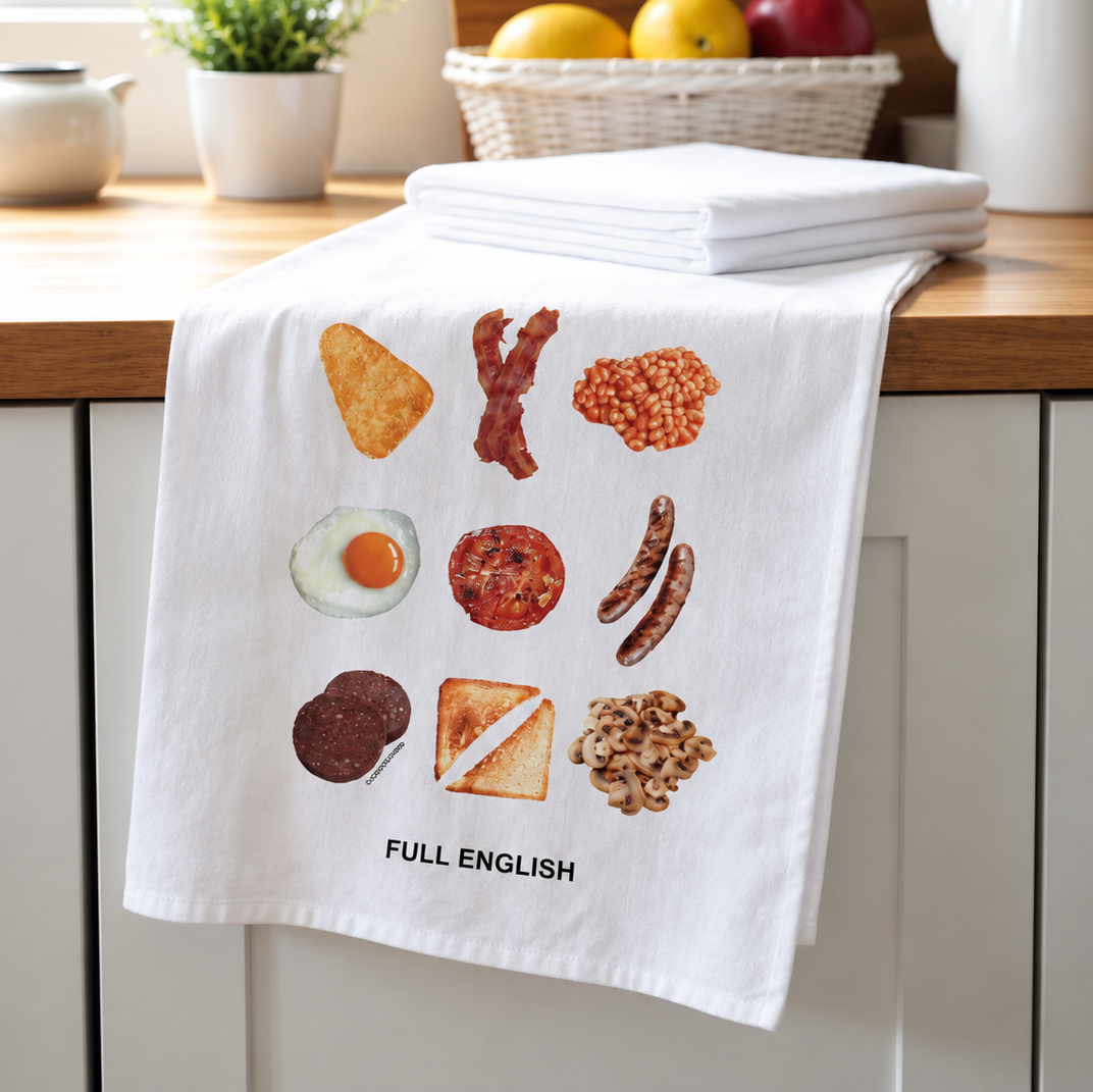 Full English organic cotton Tea Towel