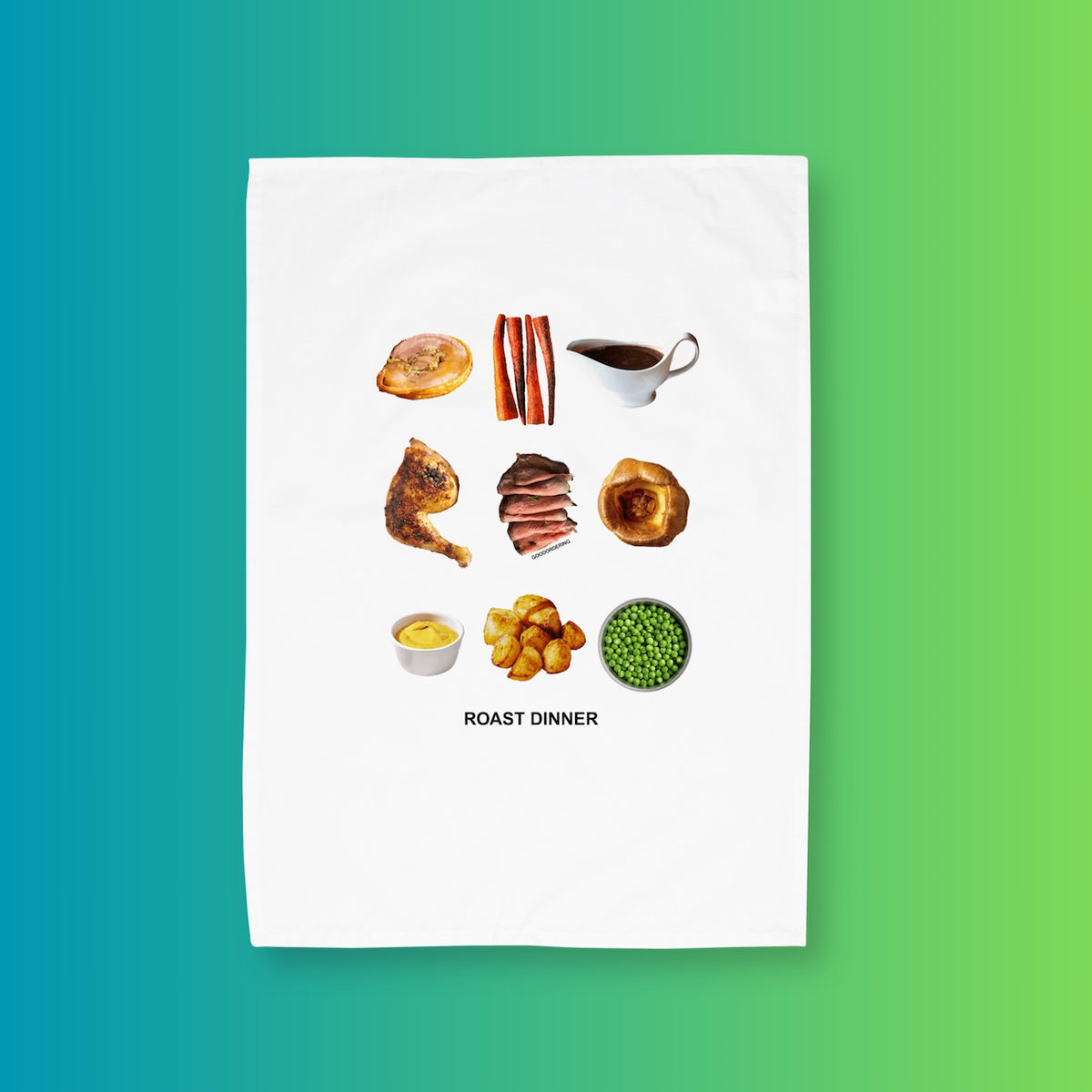 Roast Dinner organic cotton Tea Towel