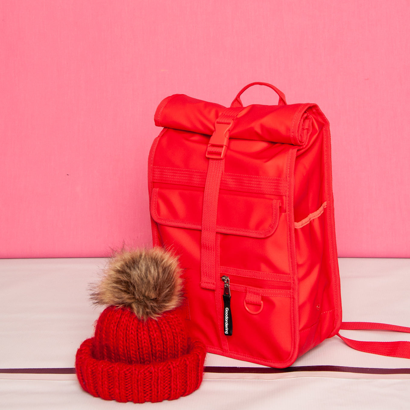 Monochrome Rolltop Backpack Mini Red