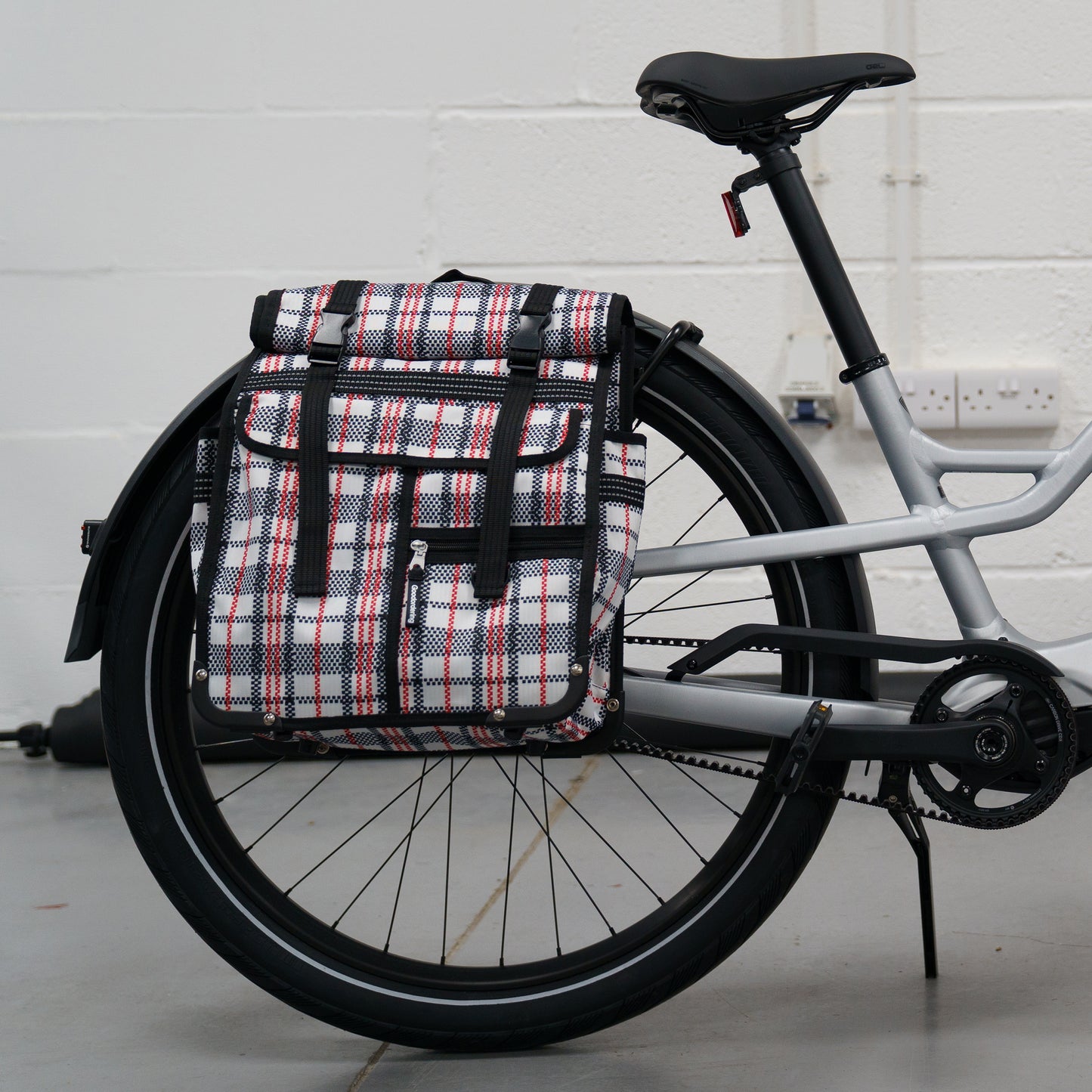 Tartan eco rolltop backpack & Pannier checkered plaid laundry bag