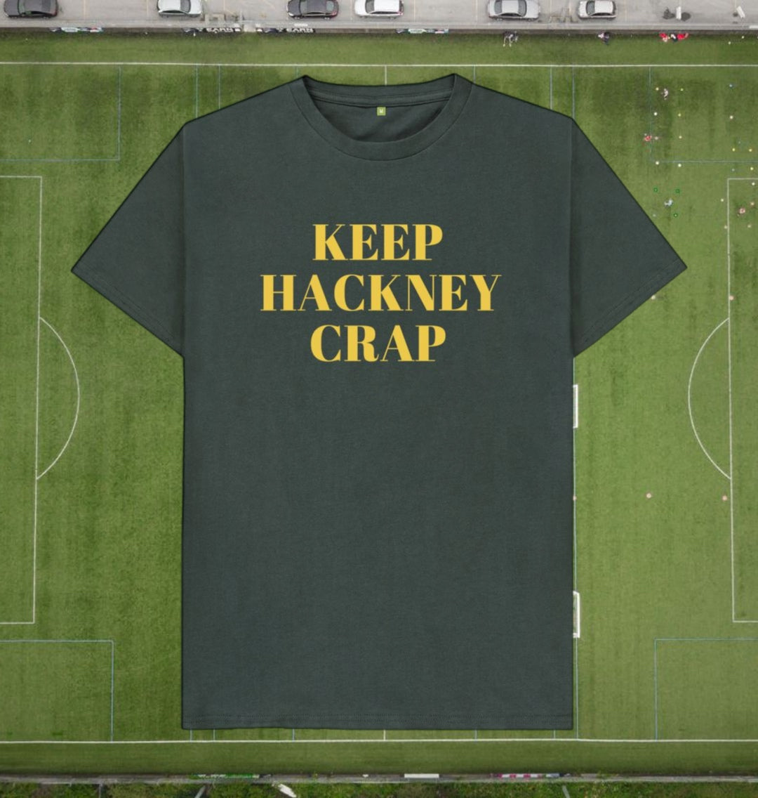 Keep Hackney Crap Unisex yellow text T-shirt