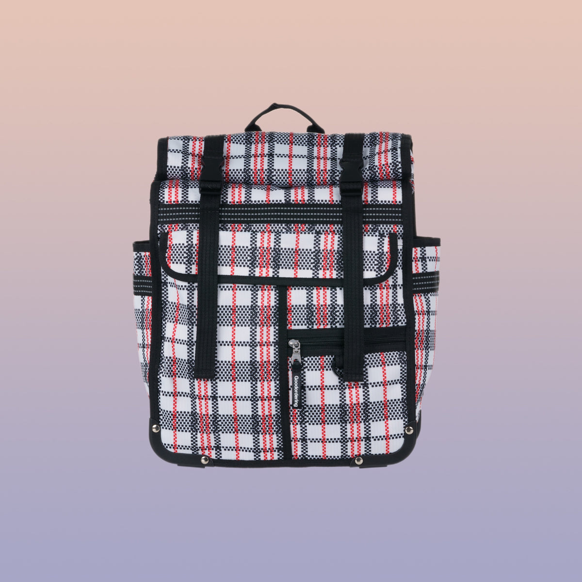 Recycled nylon tartan bike bag for cycling and commuting